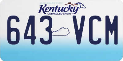 KY license plate 643VCM