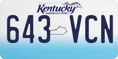 KY license plate 643VCN