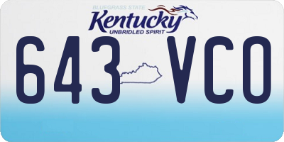 KY license plate 643VCO