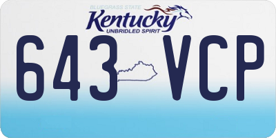 KY license plate 643VCP