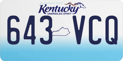 KY license plate 643VCQ