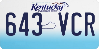 KY license plate 643VCR