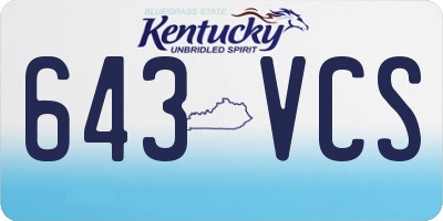 KY license plate 643VCS
