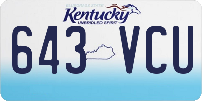 KY license plate 643VCU