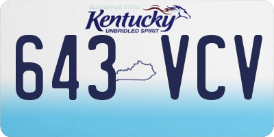 KY license plate 643VCV