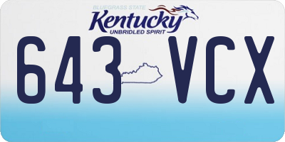 KY license plate 643VCX