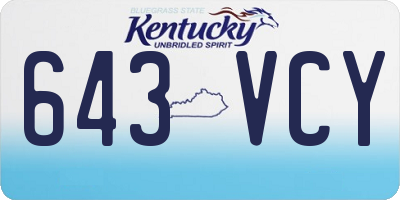 KY license plate 643VCY