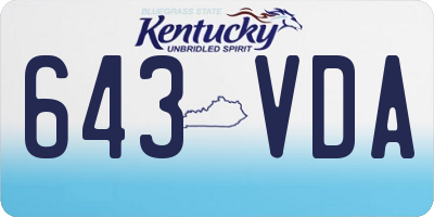 KY license plate 643VDA