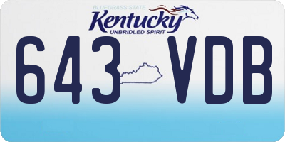 KY license plate 643VDB