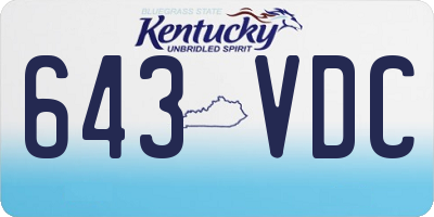 KY license plate 643VDC