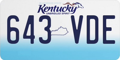 KY license plate 643VDE