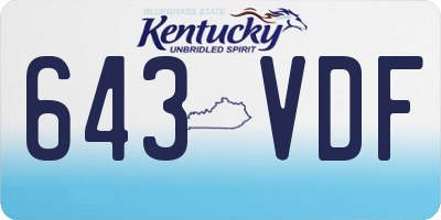 KY license plate 643VDF