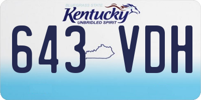 KY license plate 643VDH