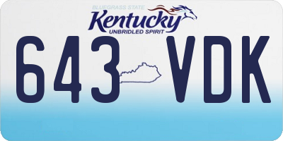 KY license plate 643VDK