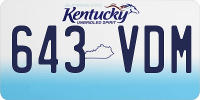 KY license plate 643VDM