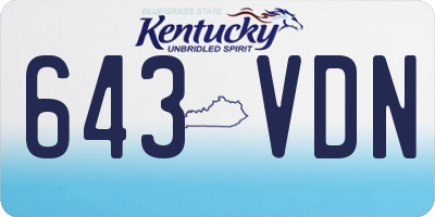 KY license plate 643VDN