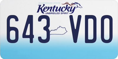 KY license plate 643VDO