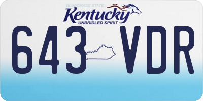 KY license plate 643VDR