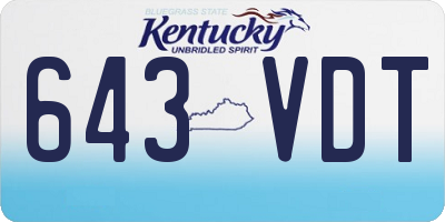 KY license plate 643VDT