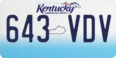 KY license plate 643VDV