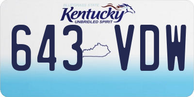 KY license plate 643VDW