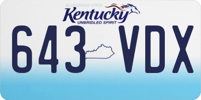 KY license plate 643VDX