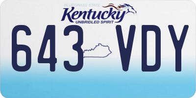 KY license plate 643VDY