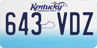 KY license plate 643VDZ