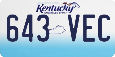 KY license plate 643VEC