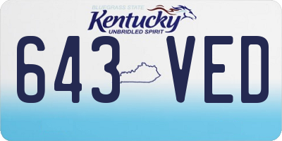 KY license plate 643VED