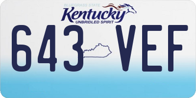 KY license plate 643VEF