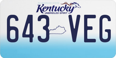 KY license plate 643VEG