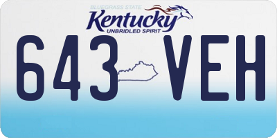 KY license plate 643VEH