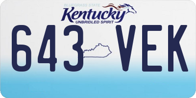 KY license plate 643VEK