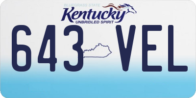 KY license plate 643VEL