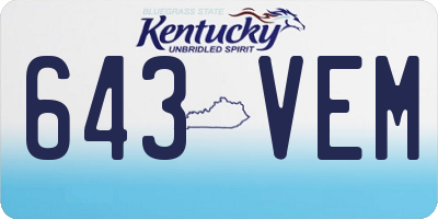 KY license plate 643VEM
