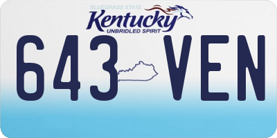 KY license plate 643VEN