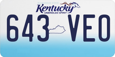 KY license plate 643VEO