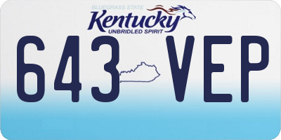 KY license plate 643VEP