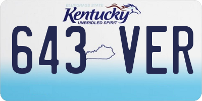 KY license plate 643VER