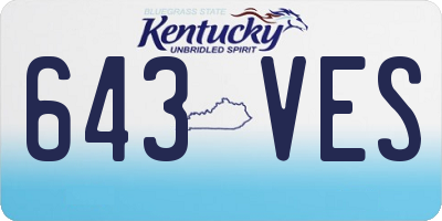 KY license plate 643VES