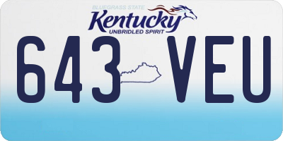 KY license plate 643VEU
