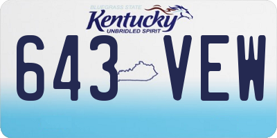 KY license plate 643VEW