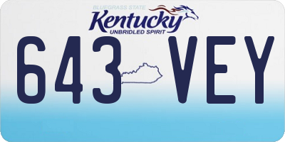 KY license plate 643VEY