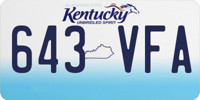 KY license plate 643VFA