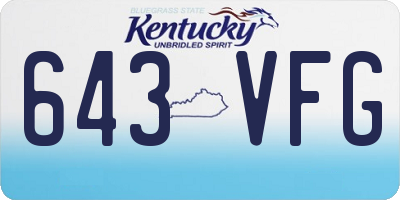 KY license plate 643VFG