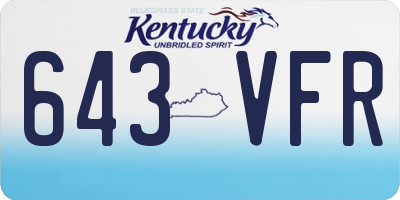 KY license plate 643VFR