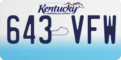 KY license plate 643VFW