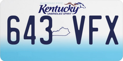 KY license plate 643VFX