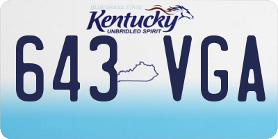 KY license plate 643VGA